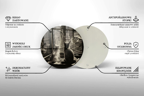 Tábua de cortar de vidro Cidade dos gatos e janela