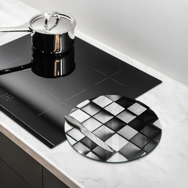 Tábua para corte Quadrados 3D abstratos