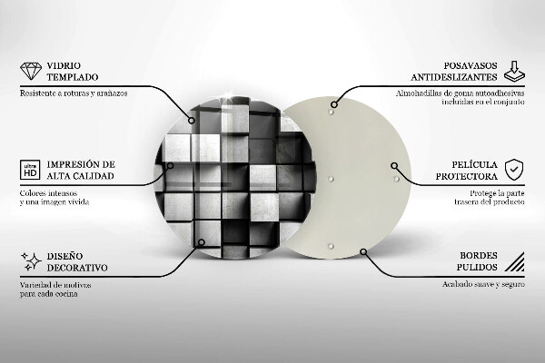 Tábua para corte Quadrados 3D abstratos