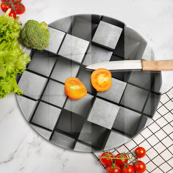 Tábua para corte Quadrados 3D abstratos