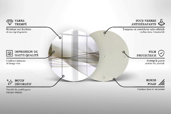 Tábua para cozinha Design de linhas abstratas