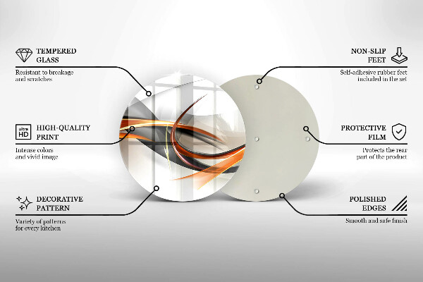 Tábua de vidro Formas modernas