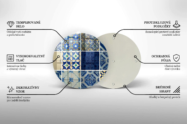 Tábua de cortar de vidro Azulejos decorativos