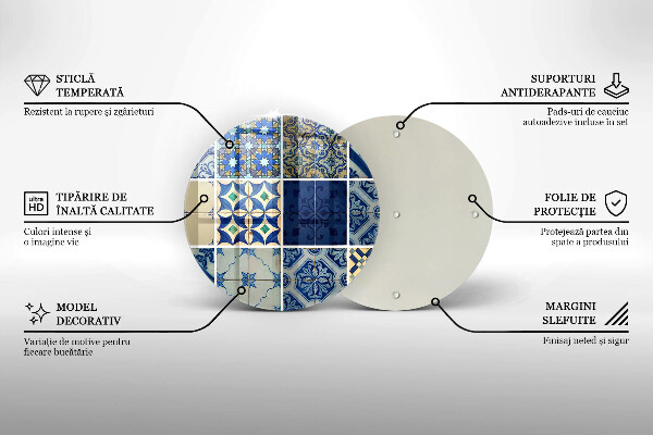 Tábua de cortar de vidro Azulejos decorativos