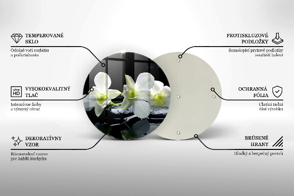 Tábua de cortar alimentos Flores Brancas em Água Zen