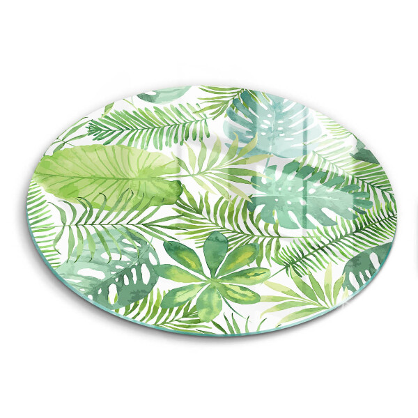 Tábua de cortar de vidro Folhas boho em aquarela