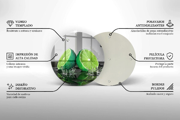 Tábua para corte Limões suculentos e água