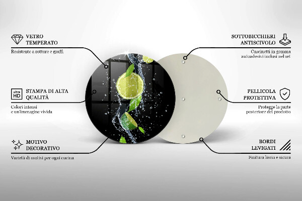Tábua cozinha Limões suculentos em água