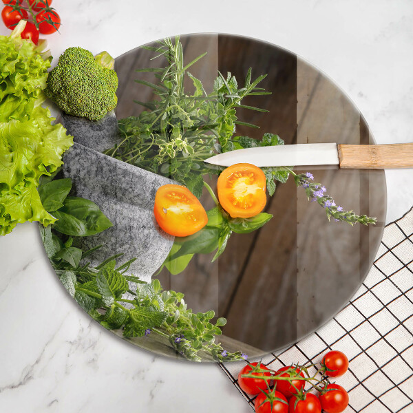 Tábua de corte Plantas, ervas e madeira