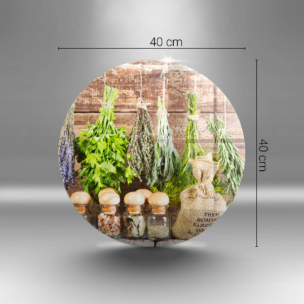 Tábua de cortar de vidro Ervas, especiarias e madeira