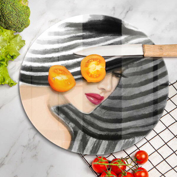 Tábua de corte Mulher de chapéu