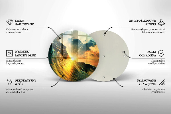 Tábua para cozinha Onda e pôr do sol