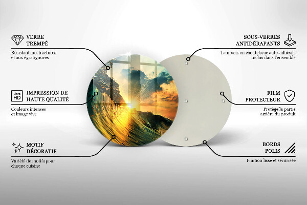 Tábua para cozinha Onda e pôr do sol