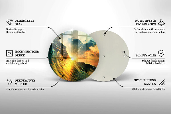 Tábua para cozinha Onda e pôr do sol