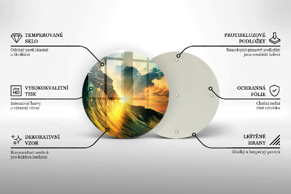 Tábua para cozinha Onda e pôr do sol