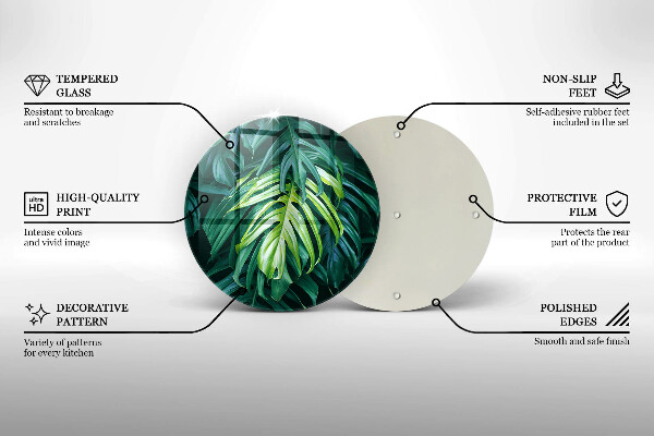 Tábua de cortar alimentos Folhas de monstera selvagem