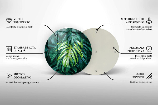 Tábua de cortar alimentos Folhas de monstera selvagem