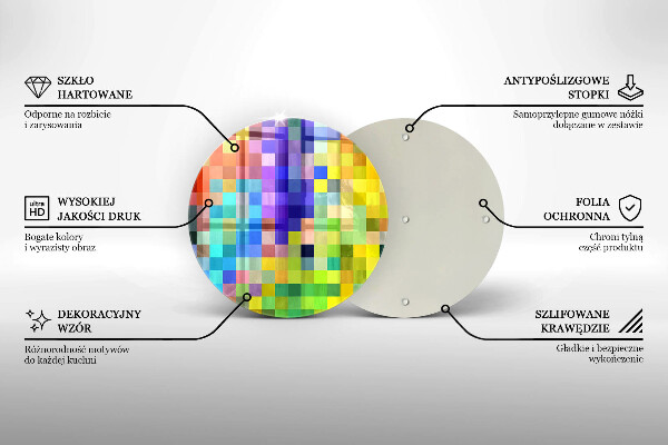 Tábua cozinha Quadrados de pixels coloridos