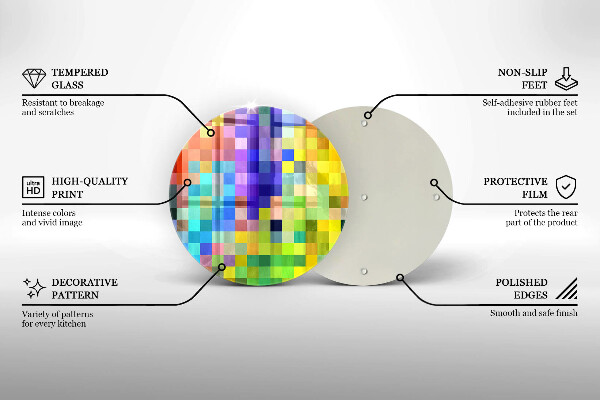 Tábua cozinha Quadrados de pixels coloridos