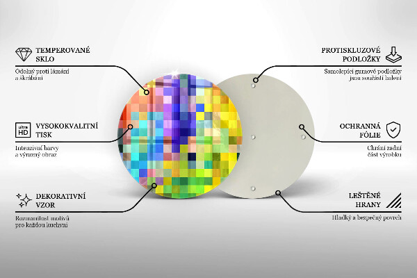 Tábua cozinha Quadrados de pixels coloridos