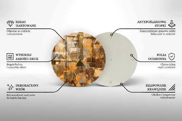 Tábua de corte de vidro Padrão de formas geométricas