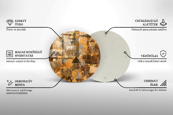 Tábua de corte de vidro Padrão de formas geométricas
