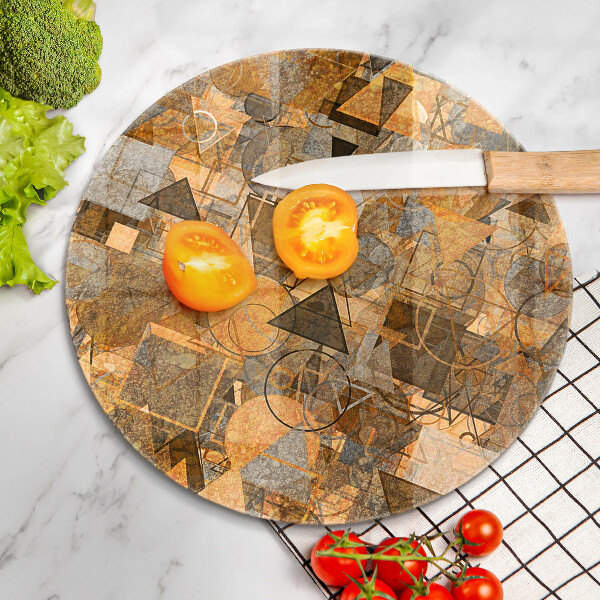 Tábua de corte de vidro Padrão de formas geométricas