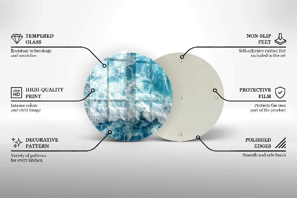 Tábua de cortar de vidro Ondas do mar