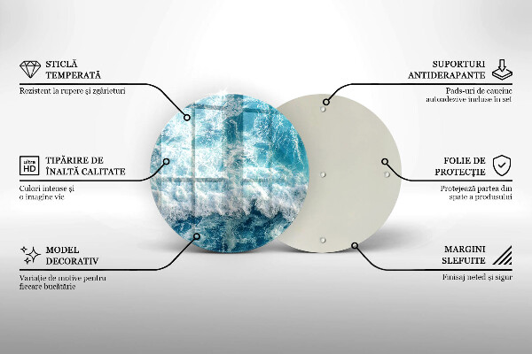 Tábua de cortar de vidro Ondas do mar