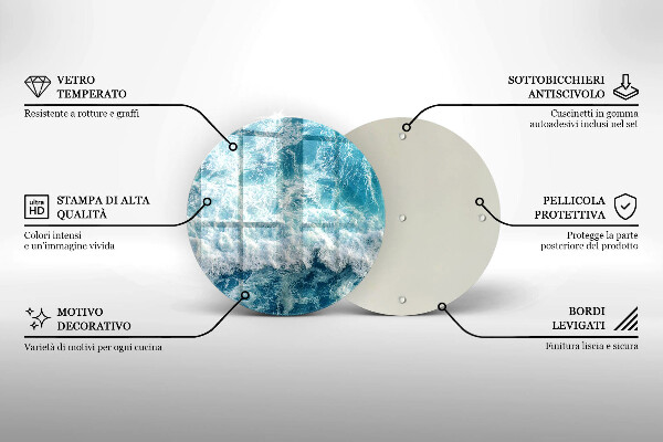 Tábua de cortar de vidro Ondas do mar