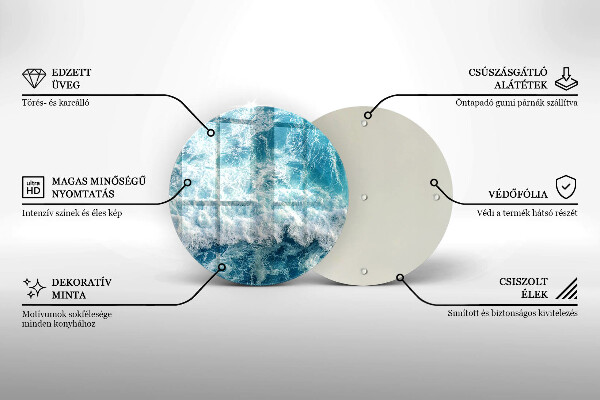 Tábua de cortar de vidro Ondas do mar