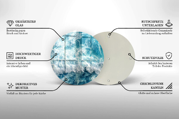 Tábua de cortar de vidro Ondas do mar