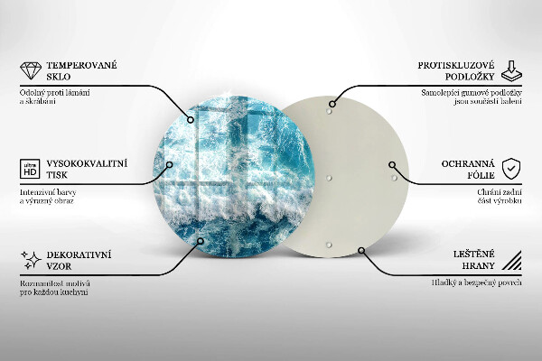 Tábua de cortar de vidro Ondas do mar