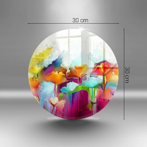 Tábua de corte de vidro Flores pintadas com tintas