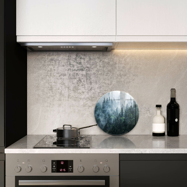 Tábua de vidro Árvores da floresta e neblina