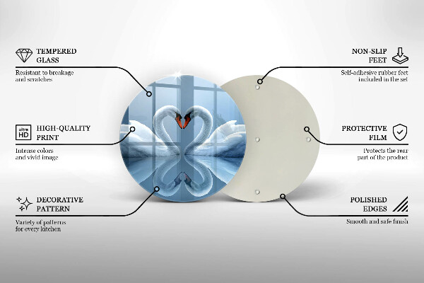 Tábua cozinha Coração de dois cisnes