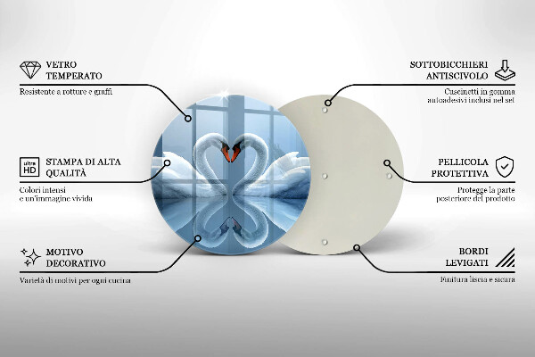 Tábua cozinha Coração de dois cisnes
