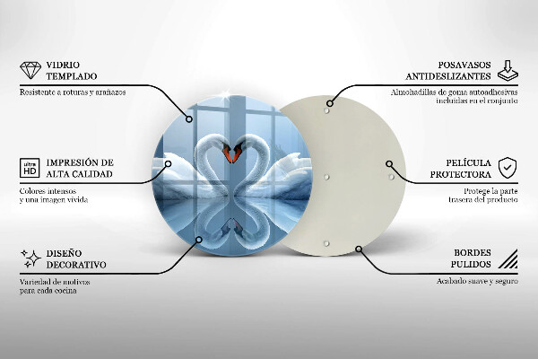 Tábua cozinha Coração de dois cisnes