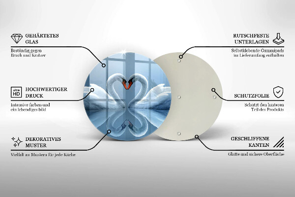 Tábua cozinha Coração de dois cisnes