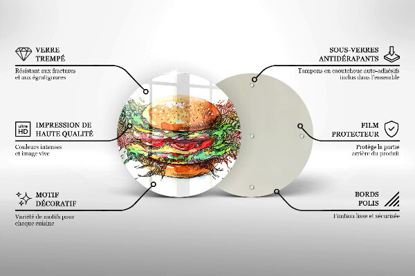 Tábua de cortar desenho de hambúrguer