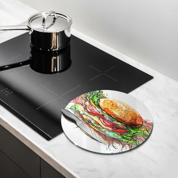 Tábua de cortar desenho de hambúrguer