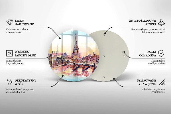 Tábua para cozinha Paisagem parisiense Torre Eiffel