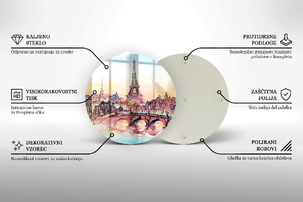 Tábua para cozinha Paisagem parisiense Torre Eiffel