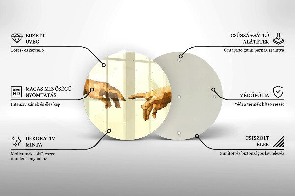 Tábua para corte Criação das mãos de Adão