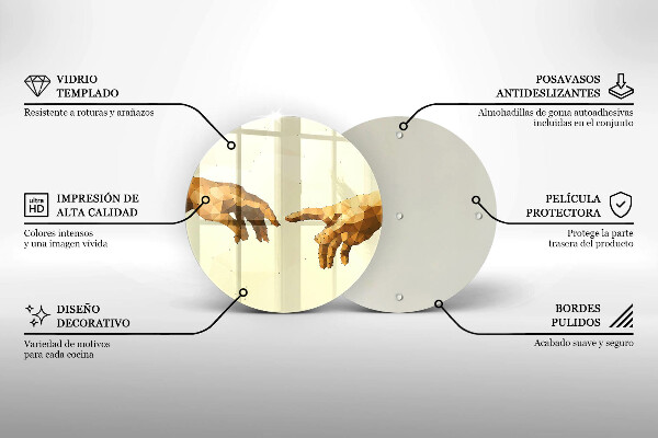 Tábua para corte Criação das mãos de Adão