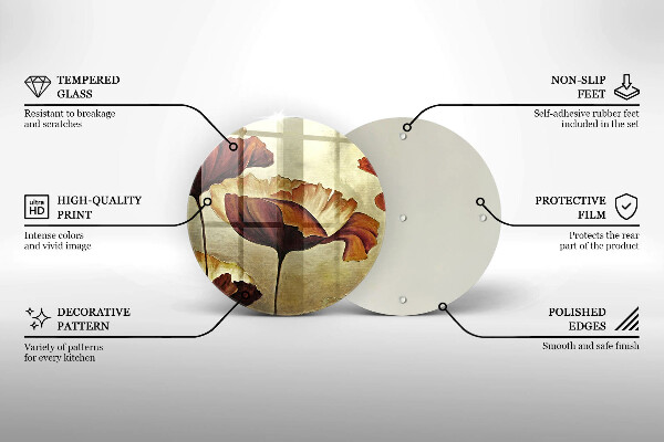 Tábua para corte Flores boho pintadas