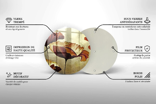 Tábua para corte Flores boho pintadas