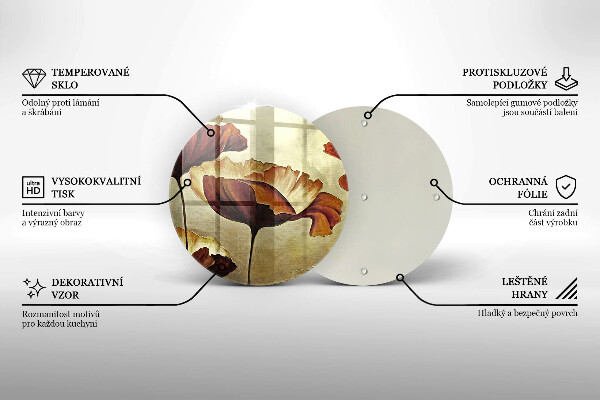 Tábua para corte Flores boho pintadas