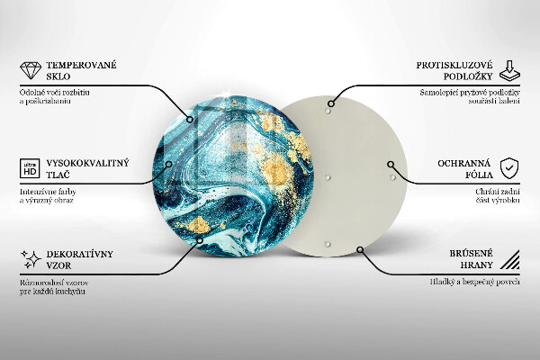 Tábua cozinha Azul abstrato dourado