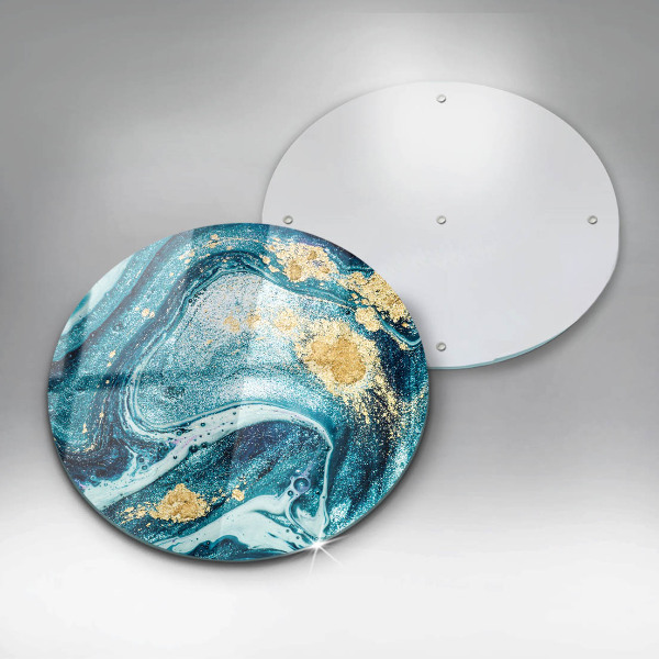 Tábua cozinha Azul abstrato dourado